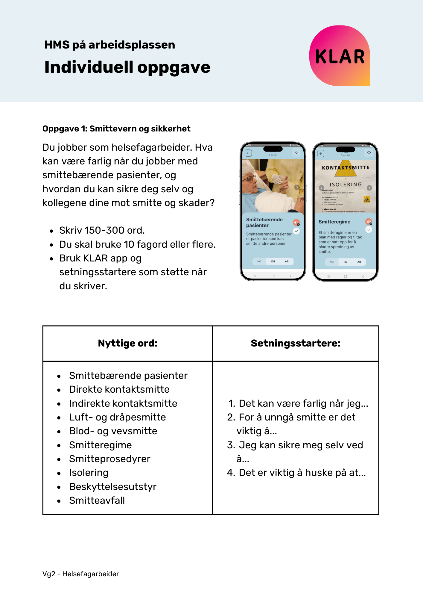 HMS på arbeidsplassen - individuell oppgave